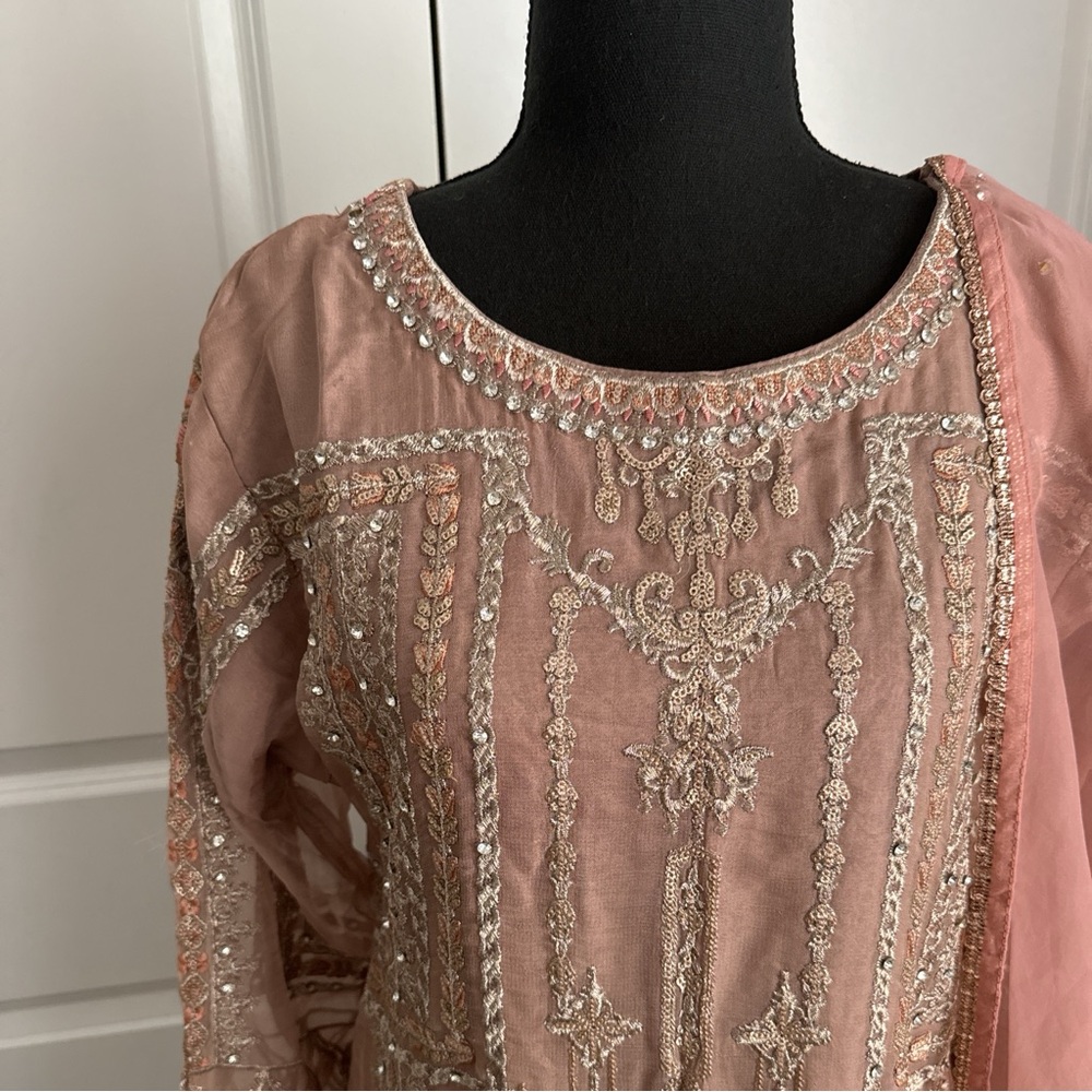 Sajni Fashion Pink Salwar Kameez Indian Desi Pakistani Outfit View 2